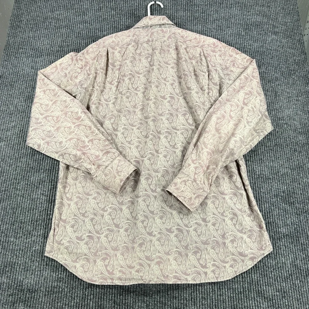 Tommy Bahama Island Soft Shirt Mens Large Purple Beige Paisley Button Up Casual - Picture 13 of 14